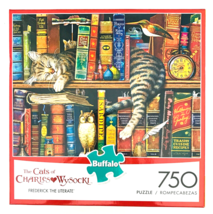 Cats of Charles Wysocki Frederick the Literate Jigsaw Puzzle 750 pc Buffalo - $19.34