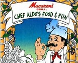  Macaroni Grill Kid&#39;s Chef Aldo Food &amp; Fun Menu 1998 - $21.85