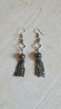 Vintage Earrings Costume Jewelry Handmade Jellyfish Tassel B64 - $375.23 MXN