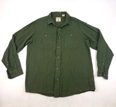 Red Head Brand Co Flannel Shirt Large Green Button Up Solid Color  Cabin... - $19.79