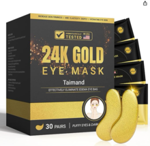 Under Eye Patches(30 Pairs), 24K Gold Under Eye Mask for Puffy Eyes, Dark Circle - £19.54 GBP