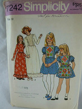 Simplicity 7242 Cottage Core Prairie dress pattern Vintage 70s Complete size 10 - £8.11 GBP