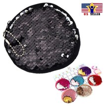 Bling Sequin Coin Purse Round Zipper Card Holder Pouch Wallet Storage Case Bags - £3.92 GBP+