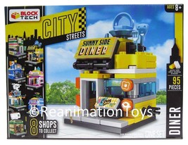 Block Tech City Streets Downtown Building Sunny Side Retro Diner Restaurant New - £19.95 GBP