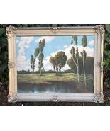EDUARD ANGEN Original 1920s Oil on Canvas Modern Landscape w/ Pewter Ges... - $3,405.60