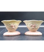 Vintage Pair Hull Pottery Candle Holders Wildflower Pattern 1940&#39;S Pink ... - $550.21 MXN