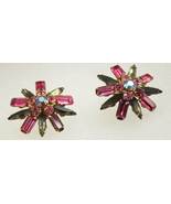 Judy Lee Clip Earrings With Rhinestones - £15.98 GBP