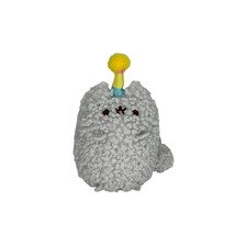 HTF 5.5” Pusheen Stormy Birthday Party Grey Cat Fuzzy Plush Toy Official GUND - £15.78 GBP