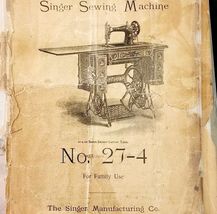 1880s Singer Sewing Machine 27-4 Original Manual Victorian Pages Binder ... - €86,09 EUR