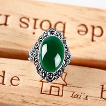 Fashion Temperament  Rings For Women Luxury Female Green Red Crystal Ring Jewelr - £8.67 GBP
