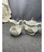 Vintage Creamer and Sugar Bowl Set 50th Anniversary Miniature - $12.77