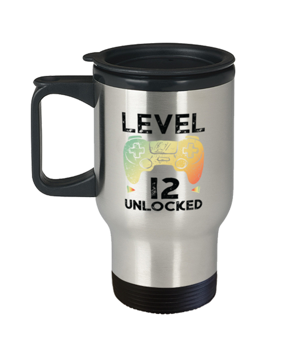 12th Birthday Boy Gamer Gifts Level 12 Unlocked Gamer Gaming Travel Mug ... - $24.95