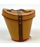 Vintage Candy Container Germany Hat Box Luggage 2&quot; Leather Paper Strap   - £112.84 GBP