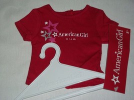 AG American Girl Place Miami Silver Foil Star Red Tee Dolls T-Shirt Hanger - £18.01 GBP