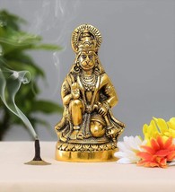 Hanuman Ji Statue Sitting In Metal Hanuman Ji Idol Bajrangbali Murti Gif... - $44.54