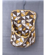 Vintage Clothespin Bag Holder w/ Pins – Retro Orange Yellow Geometric Pa... - $37.05