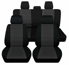 Fits Dodge Ram 1500-3500 Front Rear Seat Cover 2011-2018 Black Charcoal - $164.74