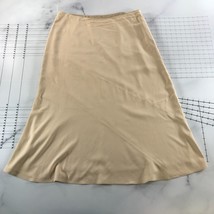 Charter Club Skirt Womens 14 Cream Calf Length Side Zip Silk Peplum - £15.48 GBP