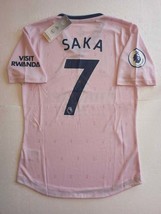 Bukayo Saka #7 Arsenal FC EPL Match Slim Fit Pink Third Soccer Jersey 2022-2023 - $90.00