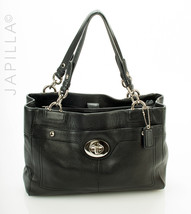 Coach Penelope Carryall Black leather Turn lock satchel! - £88.44 GBP