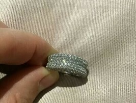 2.0 Carat Diamond Brilliant Cut Engagement Cluster Ring Platinum Finish Size N - £48.59 GBP