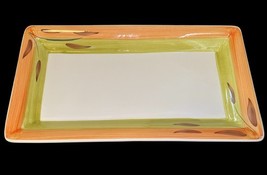 Ceramica JM Italy Hand Painted Rectangular Serving Platter 14.5&quot; x 7.75&quot;... - $14.99