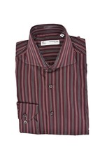 POGGIANTI Mens Shirt Striped Classic Slim Multicolor Size S 1958 - £36.30 GBP
