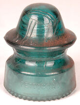 Blue-PETTICOAT Insulator-H.G. Co-Patent May 2 1893-Telegraph-Telephone-A... - $22.49