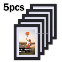 5pcs Picture Frames Black Frames 5x7 without mat 4x6 with mat 5&quot;x7&quot;or  4... - $14.95