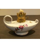 Vintage Miniature Oil Lamp Porcelain Ceramic Roses Japan - £17.77 GBP