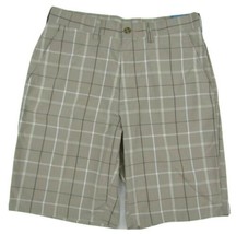 NWT PGA TOUR Flat Front Plaid Beige Golf Shorts Men&#39;s Waist 30&quot; Inseam 1... - £18.66 GBP