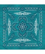 Carolina Creative Bandanna (Mirage Blue) Floral Paisley 27&quot; x 27&quot; - $12.78 CAD