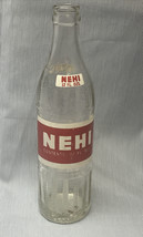 Vintage 1950&#39;s Nehi 12 oz Soda Bottle~ Red/White Label Clear Textured Glass - $7.69