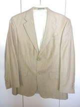 OSCAR DE LA RENTA MEN&#39;S SILK/WOOL BEIGE SPORT JACKET-40R-WORN 1-POCKET S... - $35.53
