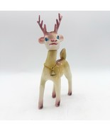 Vintage 4.5&quot; MCM 1950s Rudolph Reindeer Plastic Christmas Bell Holiday H... - $20.69 CAD