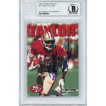 John Taylor San Francisco 49ers Autograph 1992 Skybox Signed On-Card Beckett - £75.51 GBP