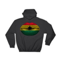 Lips Ghanaian Flag : Gift Hoodie Ghana Expat Country For Her Woman Feminine Wome - £28.30 GBP