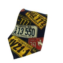 Addiction By Bolero Men’s Vintage Silk Tie USA Number Plates  - £12.99 GBP