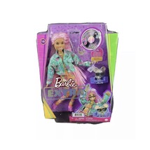 Barbie Doll Extra #10 Floral Print Jacket Jogger Set DJ Mouse Pet Flexible Toys - $18.92