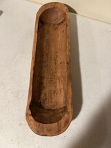 New rustic carved wood Dough Bowl - 20 inch long image 4