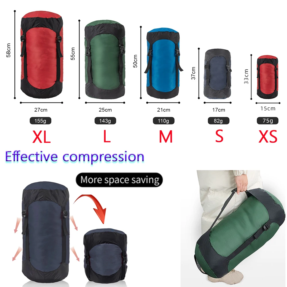 1PC Outdoor Compression Travel Sleeping Bags Ultralight Stuff Sack Camping - $21.39+