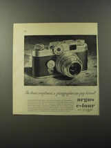 1953 Argus  C-Four Camera Ad - The finest compliment a photographer can pay  - £14.74 GBP