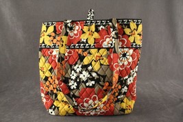 Vera Bradley Printed Cotton Purse Retired Fall Floral Bittersweet Tote Bag - £27.51 GBP
