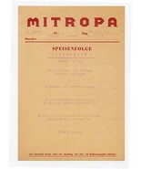Mitropa Railroad Mittagessen Menu Berlin to Frankfurt Germany 1936 - £154.87 GBP