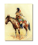Frederic Remington Native Americans Painting Ceramic Tile Mural BTZ07309 - $164.12 CAD+