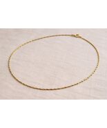 Vintage Gold Tone Chain Necklace 15” Delicate Link Choker Minimalist - $13.50