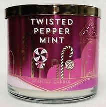 Bath &amp; Body Works Twisted Peppermint Candle 14.5 oz 411 g 3 Wick Candle - £23.91 GBP