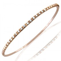 1.75CT Diamond Eternity Stackable Bangle Bracelet Slip-on Women&#39;s 14k Rose Gold - £2,508.03 GBP