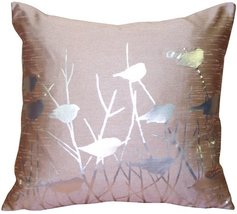 PILLOW DÉCOR Metallic Birds Faded Rose Throw Pillow - $39.95
