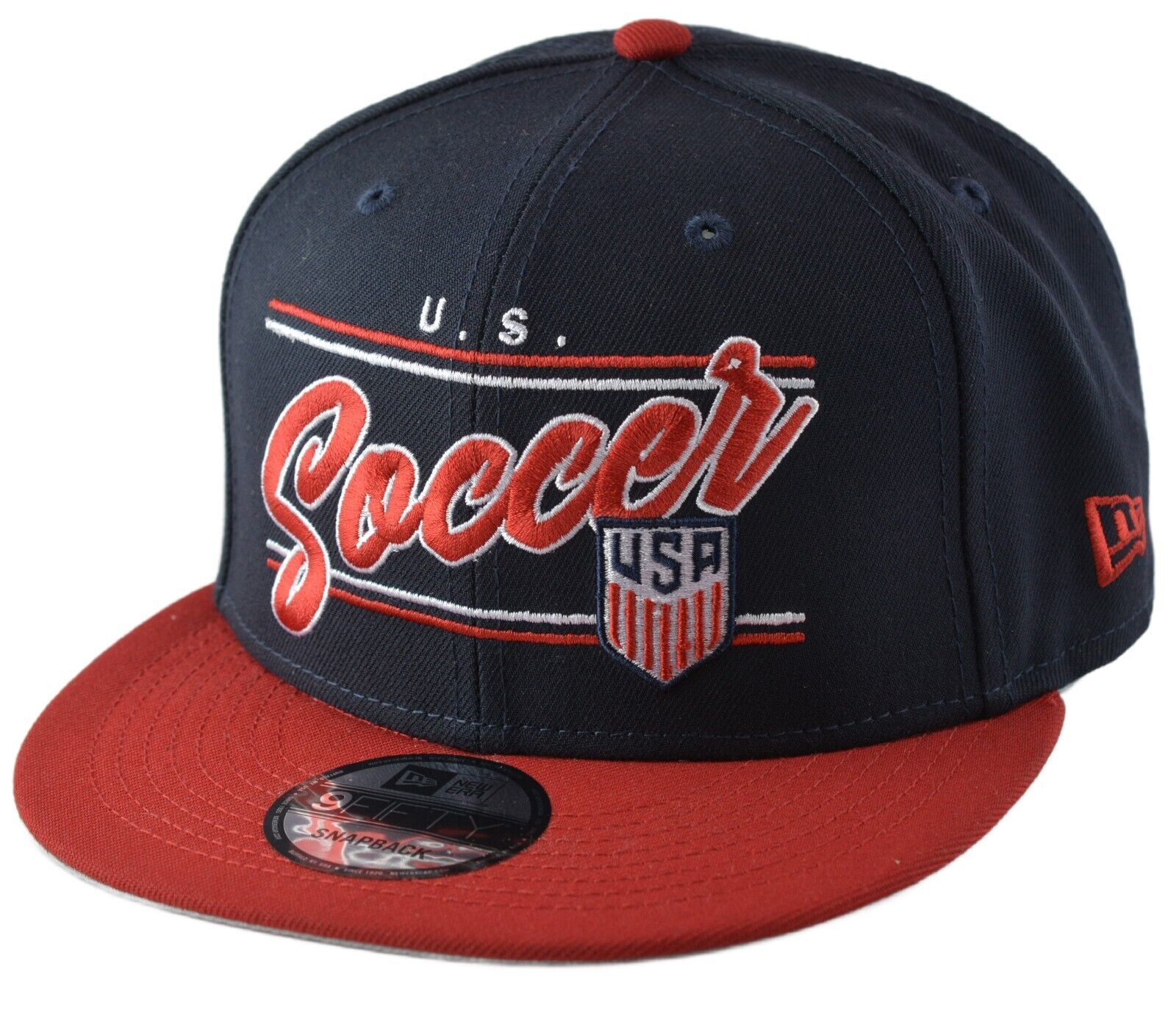 New Era 9FIFTY Team USA Olympic Soccer Navy Blue & Red Men's Snapback Hat